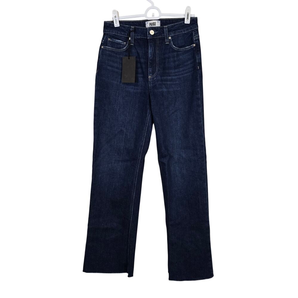 NEW NWT Women's Paige Leenah Ankle Darkwash Denim Jeans Raw Ankles | Size 25